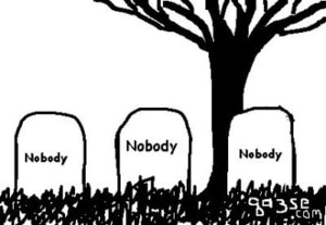 Des tombes anonymes comme illustration des crises existentielles